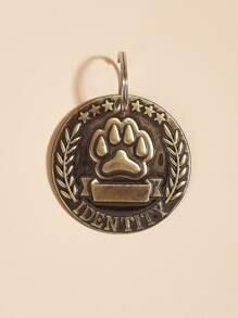 Identificador para mascotas pata con diseño - Marrón - Ver 1