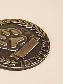 Identificador para mascotas pata con diseño - Marrón - Ver 3