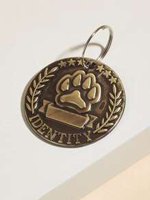 Identificador para mascotas pata con diseño - Marrón - Ver 4