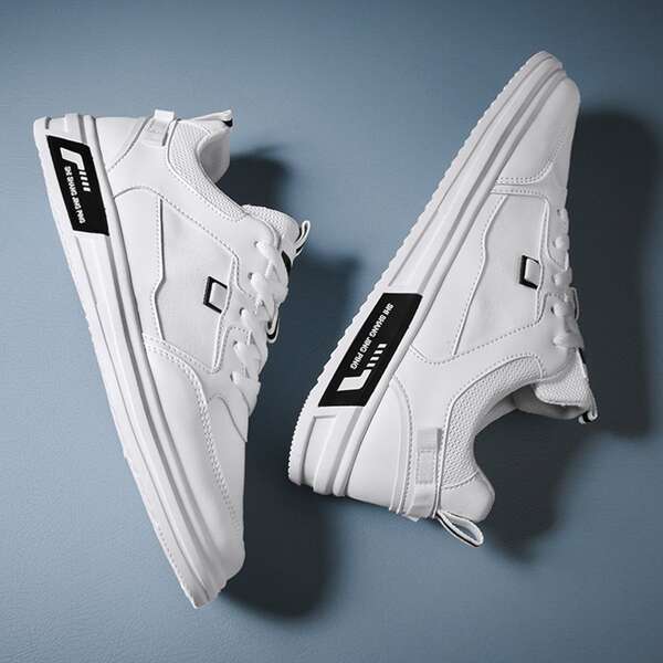 

Men Letter Graphic Skate Shoes, White
