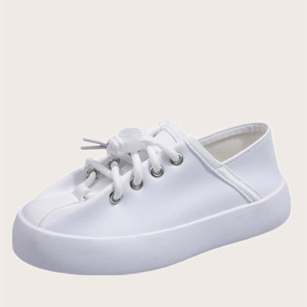 

Toddler Girls Minimalist Lace-up Front Sneakers, White