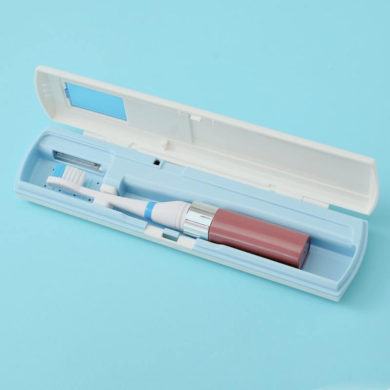 

Portable Toothbrush Disinfection Box, Blue and white