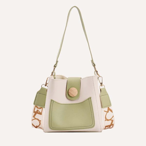 

Color Block Shoulder Bag, Green