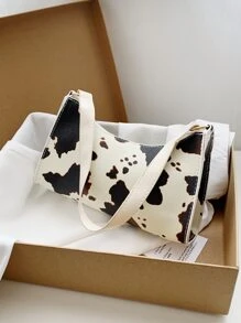 Cow Print Bag - Black and White - View 2