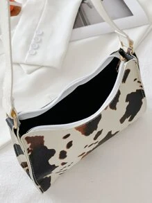 Cow Print Bag - Black and White - View 5