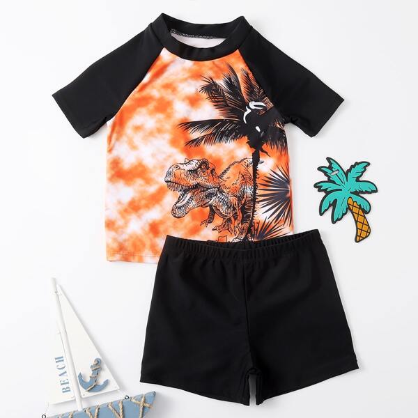 

Boys Dinosaur & Tropical Two Piece Swimsuit, Multicolor