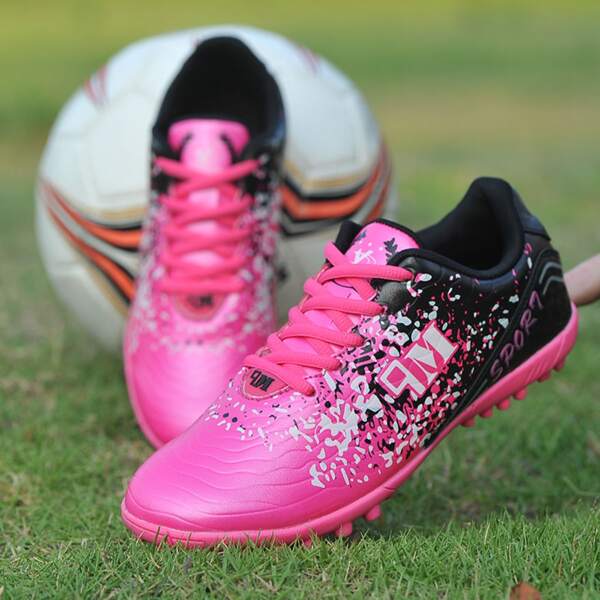 

Girls Two Tone Lace-up Front Sneakers, Pink
