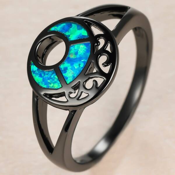 

Opal Decor Ring, Black
