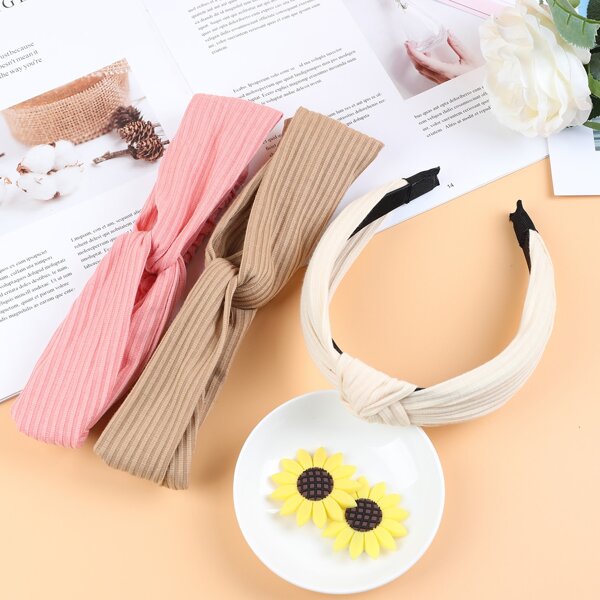 

3pcs Toddler Girls Simple Hair Accessories, Multicolor