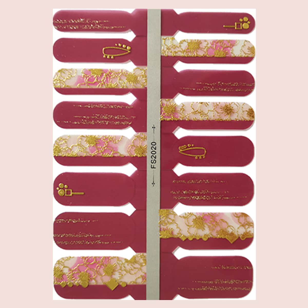 

1sheet Flower Pattern Nail Sticker, Multicolor