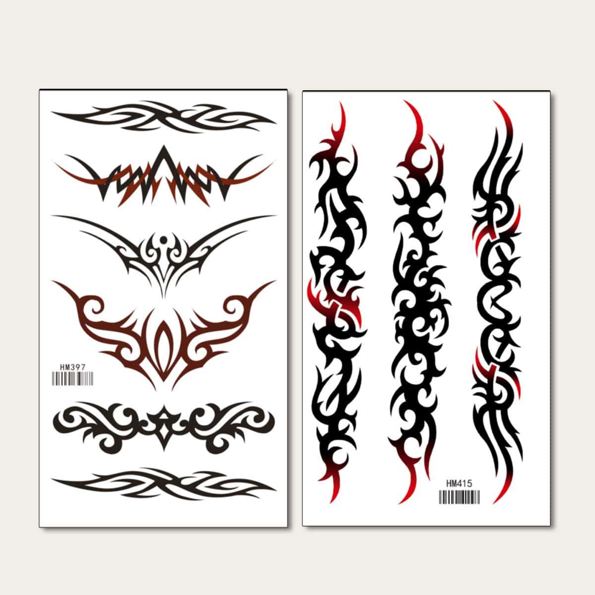 

2sheets Graphic Tattoo Sticker, Black