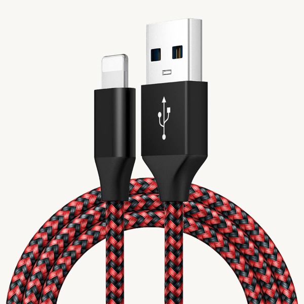 

1M Braided Data Cable For iPhone, Red