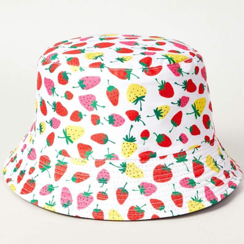 

Strawberry Graphic Bucket Hat, Multicolor