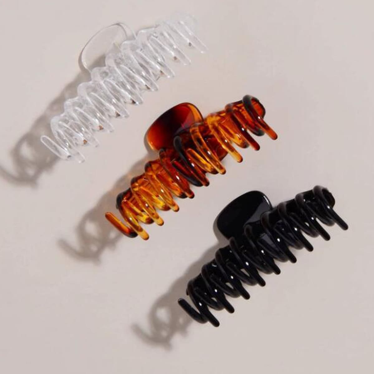 

3pcs Plain Hair Claw, Multicolor
