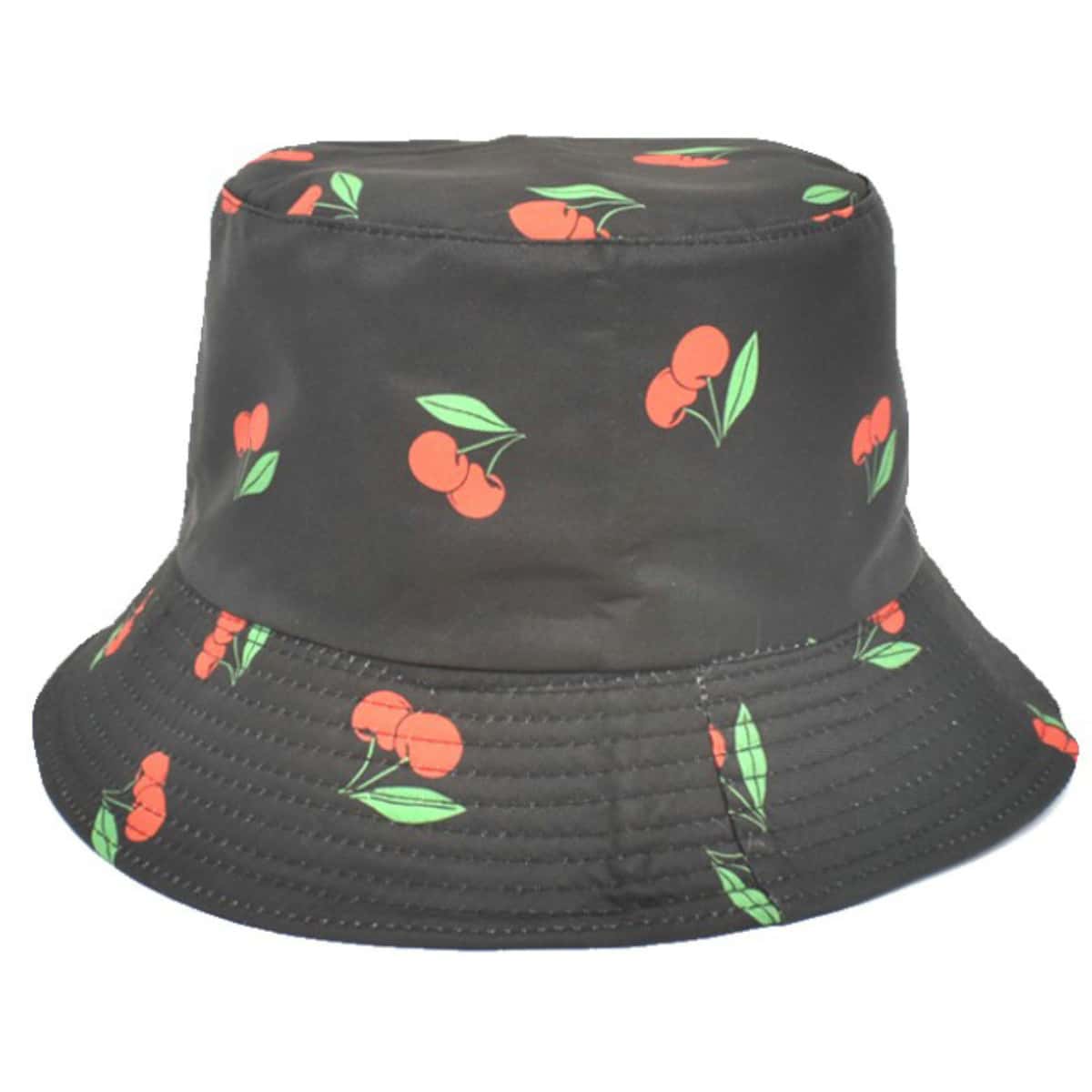 

Cherry Graphic Reversible Bucket Hat, Black