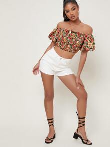 SHUZIA 女士夾腳粗跟時尚黑色珍珠T字帶涼鞋