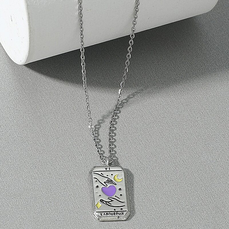 

Guys Geometric Pendant Necklace, Silver