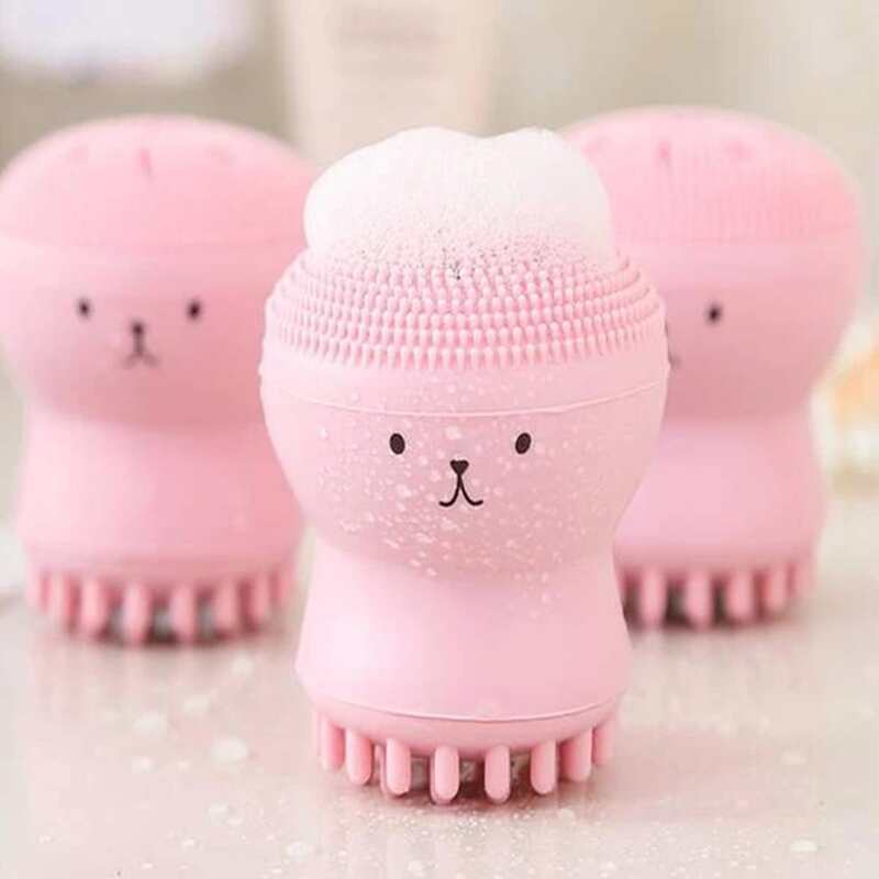 

1pc Cartoon Graphic Facial Cleansing Brush, Pink