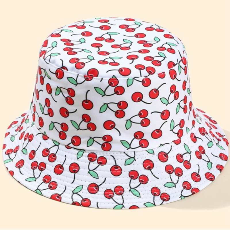 

Cherry Graphic Reversible Bucket Hat, Multicolor