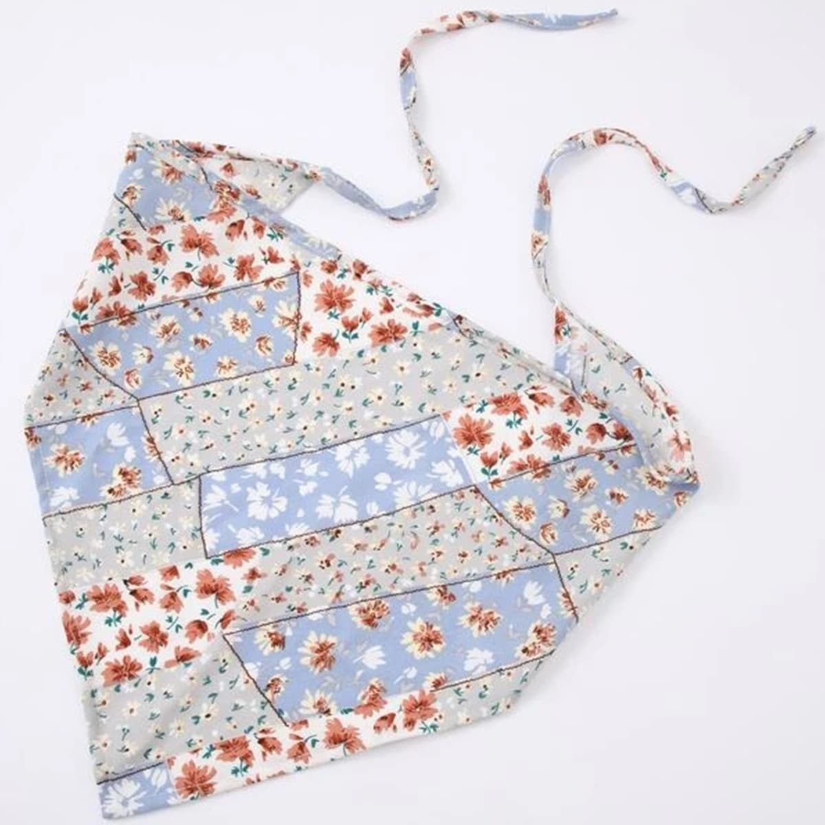 

Flower Pattern Kerchief, Blue