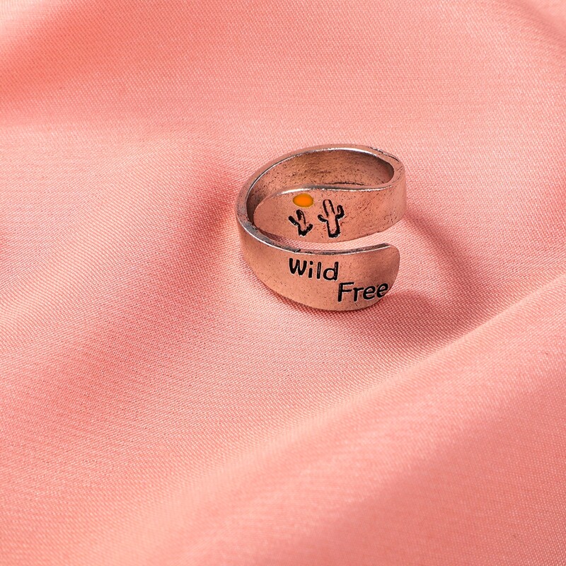 

1pc Letter Graphic Cuff Ring, Antique silver