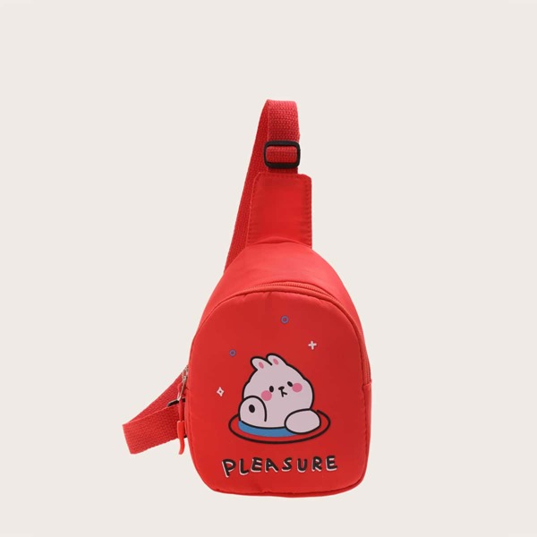 

Kids Cartoon Graphic Sling Bag, Red