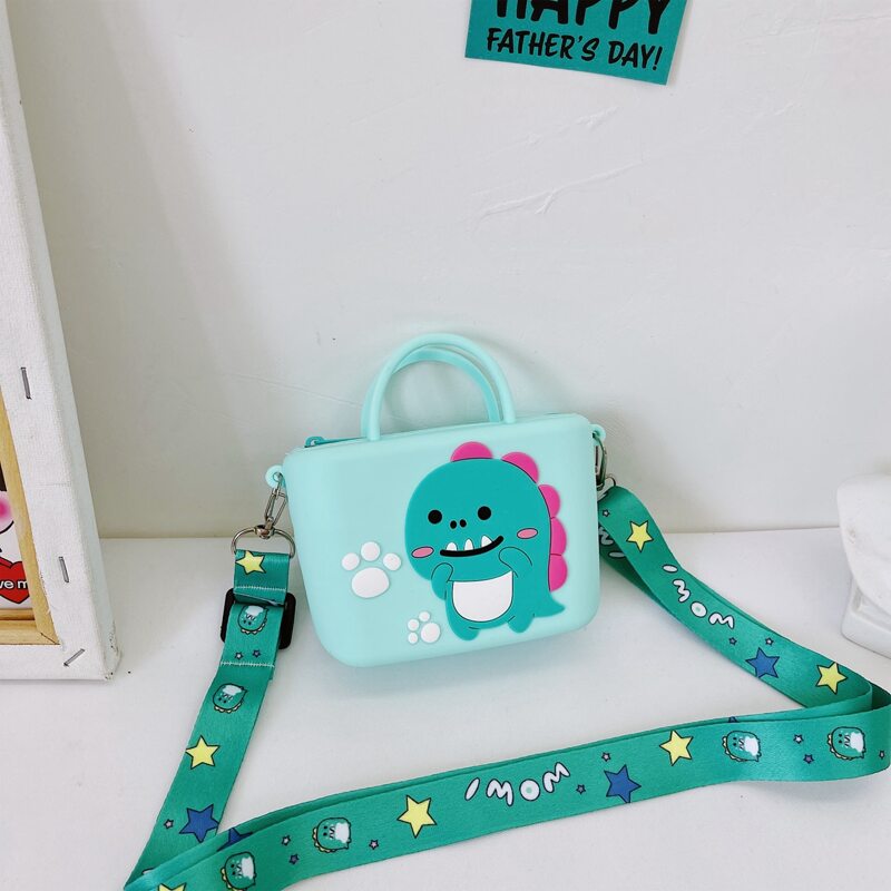 

Cartoon Dinosaur Graphic Satchel Bag, Green