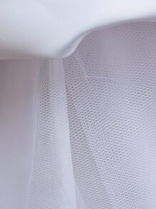 Girls Floral Print Ombre Mesh Panel Big Bow Back Gown Dress - Multicolor - View 3