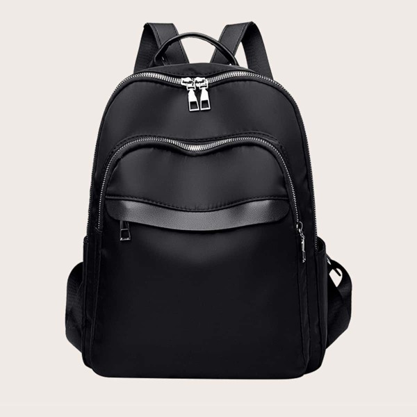 

Pocket Front Large Capacity Backpack, Black