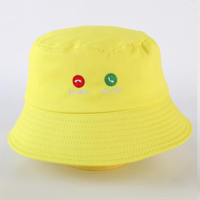 

Letter Embroidery Bucket Hat, Yellow
