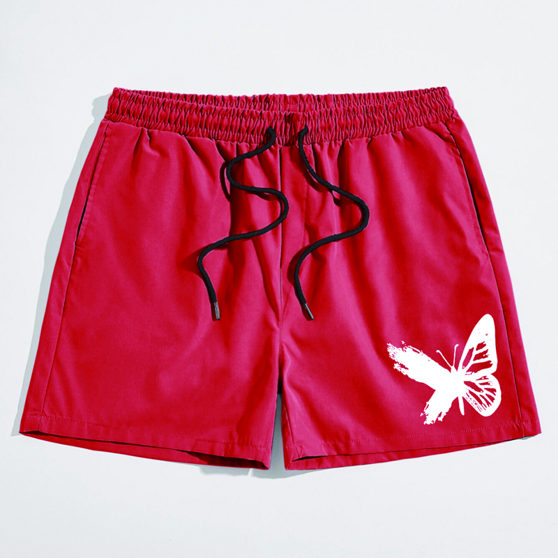 

Guys Butterfly Graphic Drawstring Shorts, Red