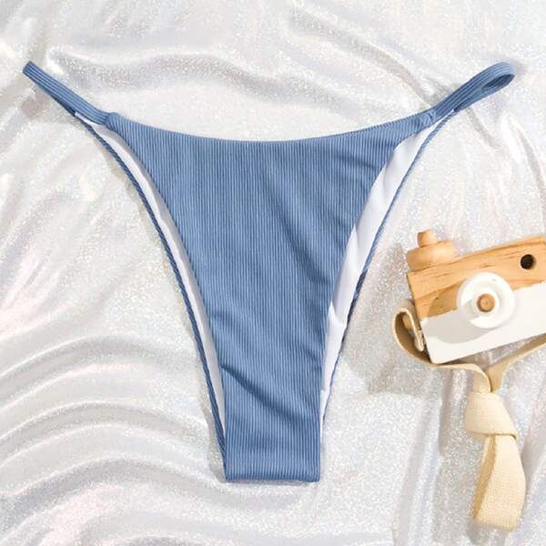 

Rib Bikini Thong, Dusty blue