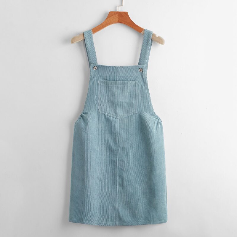

Pocket Corduroy Dress, Dusty blue