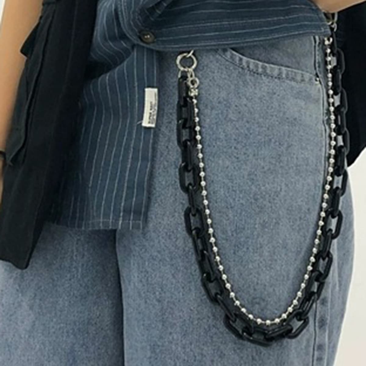 

Guys Layered Pant Chain, Black