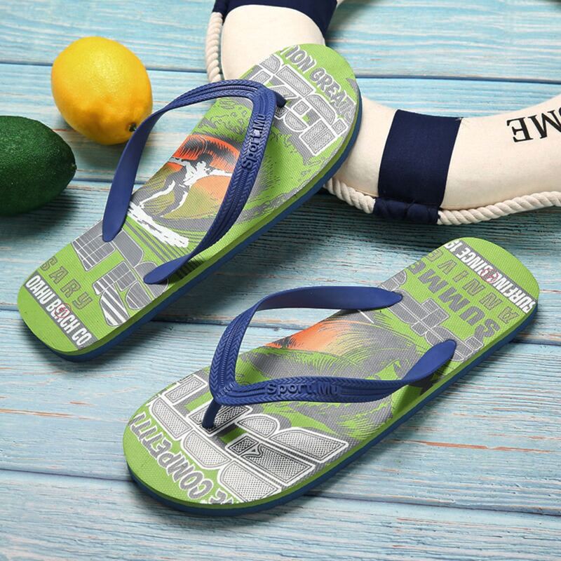 

Guys Letter Graphic Flip Flops, Green