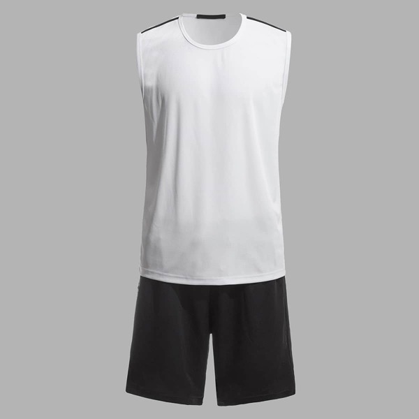 

Men Sports Tank Top & Letter Graphic Sports Shorts, Black and white