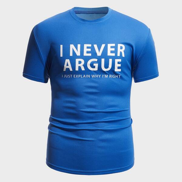 

Men Letter Graphic Sports Tee, Blue