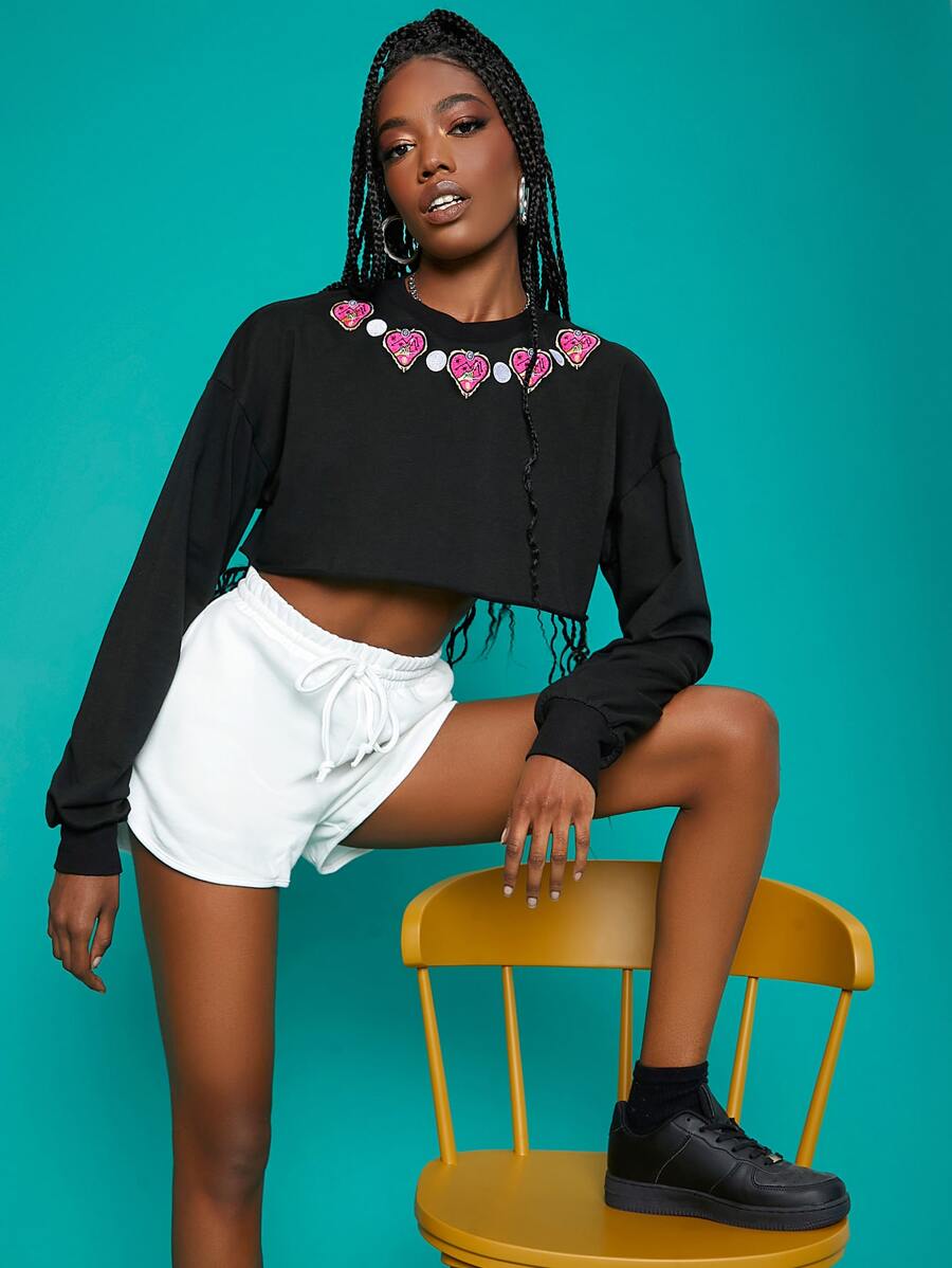 Penelope Ping Áo nỉ Nghề thêu Đồ họa Giải trí - màu đen - Xem 1