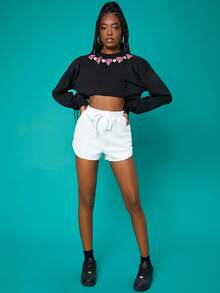 Penelope Ping Áo nỉ Nghề thêu Đồ họa Giải trí - màu đen - Xem 3