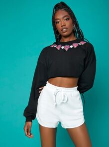 Penelope Ping Áo nỉ Nghề thêu Đồ họa Giải trí - màu đen - Xem 4