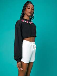 Penelope Ping Áo nỉ Nghề thêu Đồ họa Giải trí - màu đen - Xem 5