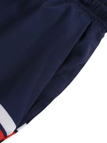 Manfinity KASUA 男士條紋圖案抽繩泳褲 - 彩色 - 查看 5