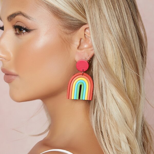 

Rainbow Decor Drop Earrings, Multicolor