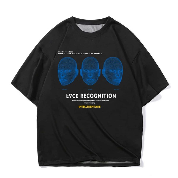 

Men Figure And Letter Graphic Tee, Black
