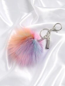 毛球吊墜鑰匙扣 - 彩色 - 查看 2