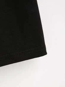 SHEIN Unity Camiseta de manga con volante - Negro - Ver 4