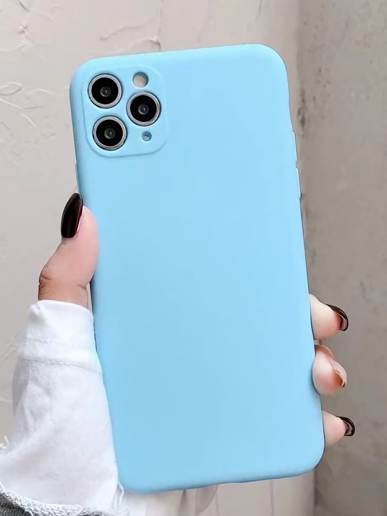 Silicone Matte Finish Circle Wristband Shockproof Phone Case Compatible With Apple/Huawei/Samsung - Mint Blue - View 1