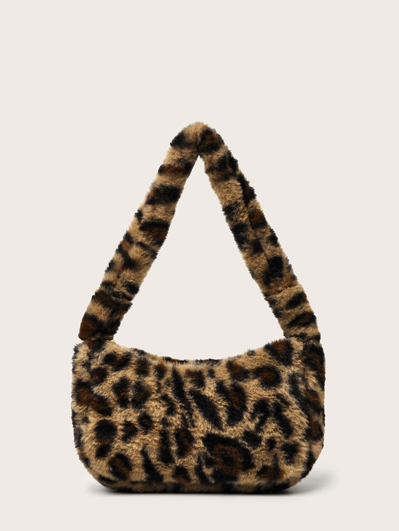 Leopard print fluffy bag store
