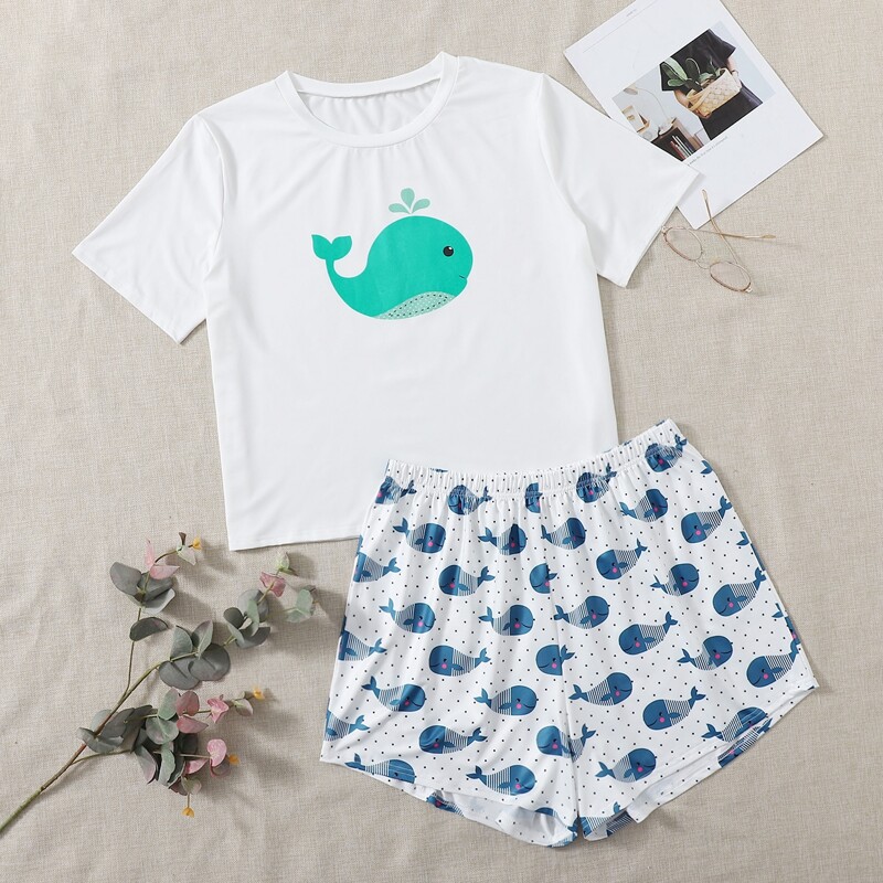 

Plus Animal Print Pajama Set, Multicolor