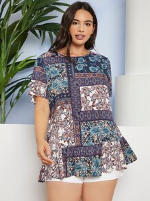 SHEIN LUNE Top con estampado de paisley - Multicolor - Ver 4